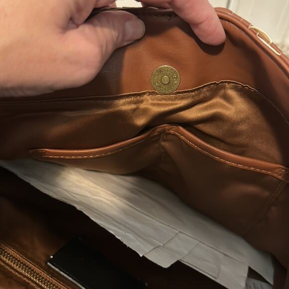 Deux Lux NWT Brown Bond Hobo Bag in Honey Woven Faux Leather Shoulder Purse - Picture 10 of 15